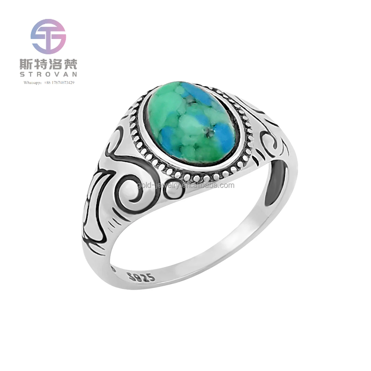 

Fashion Rings Sterling Sliver 925 Jewelry Finger Gemstone Rings for Men and Women