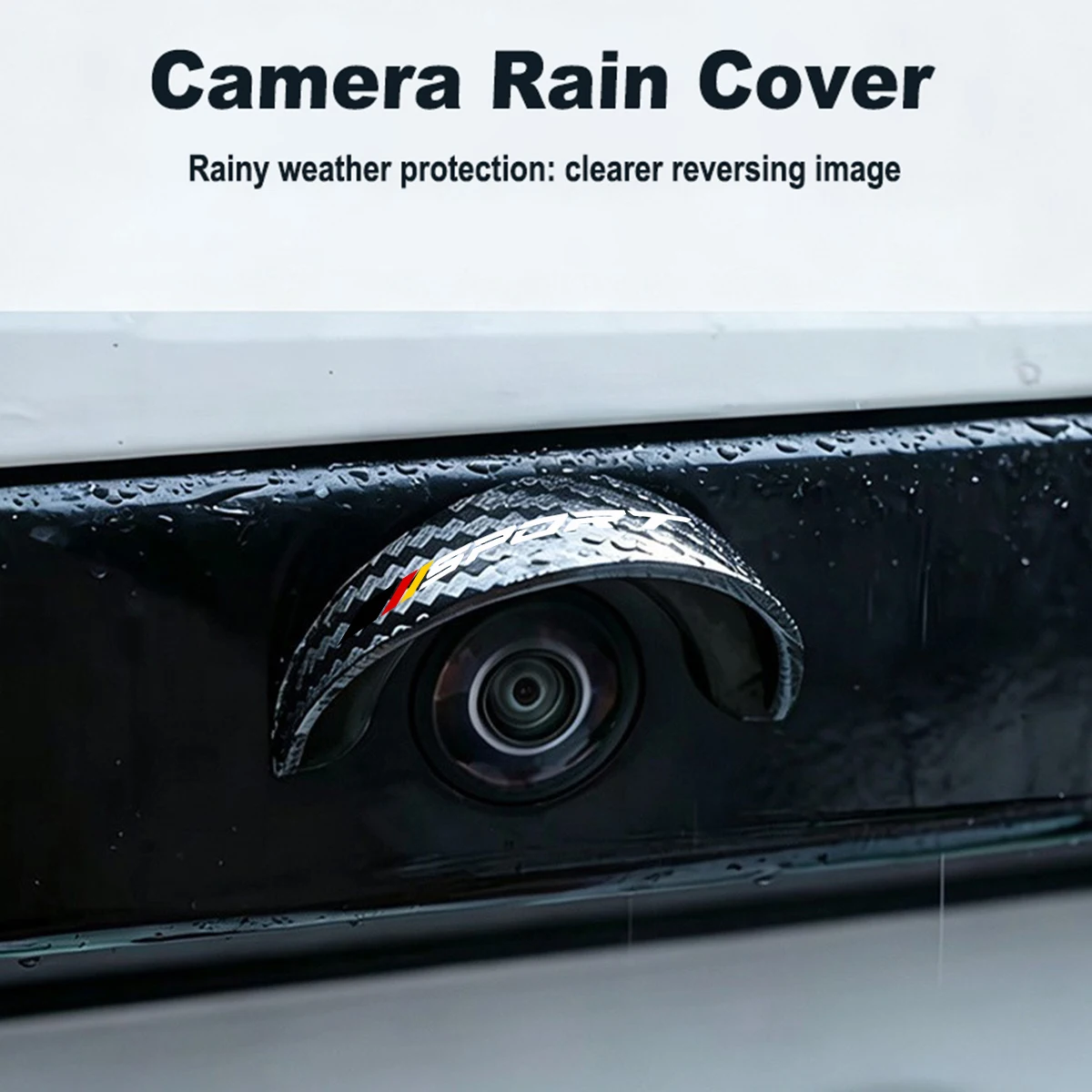 Car Camera Rain Cover Rear View Backup Camera Rainproof PVC Camera Shell Sun Visor Car Sticker