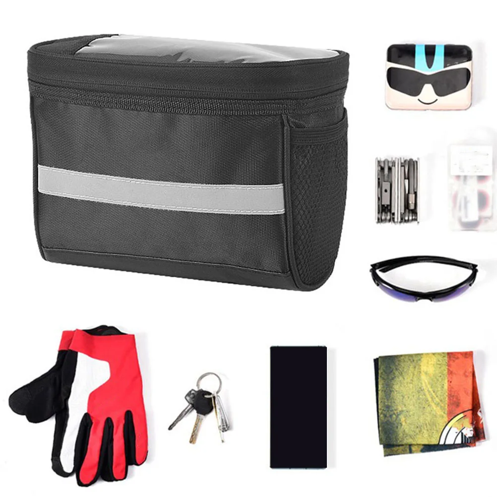 

Waterproof Durable Handlebar Bag Bike Touch Phone Pouch Practical Cycling Outdoor Sports Storage Pack Handlebar Bag Bike