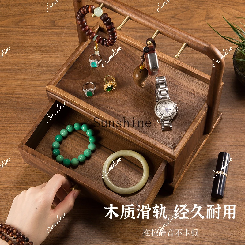 

Black walnut entrance hanging key storage box ornament entrance rack FT