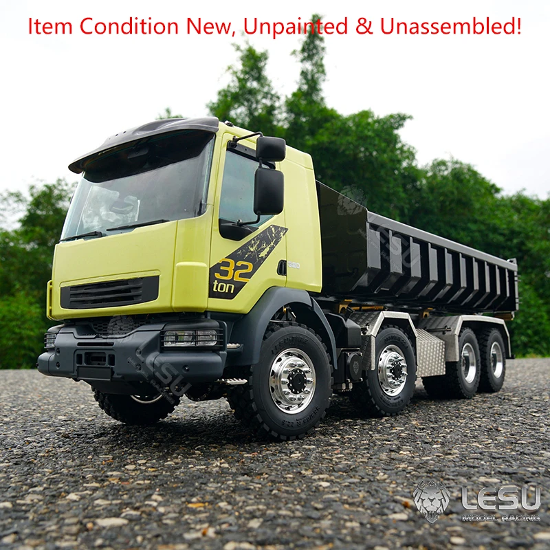 

Радиоуправляемый самосвал LESU 8x8 1/14 с гидравлическим подъемом кузова, система звука и света TAMIYA, неокрашенный, неразобранный комплект (KIT)