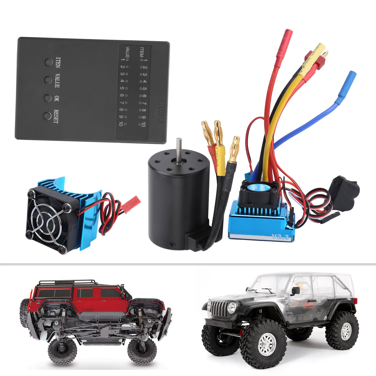 rc-heat-sink-3650-motor-2300kv-120a-brushless-esc-program-card-heat-sink-set-for-1-10-rc-car-120a-brushless-esc