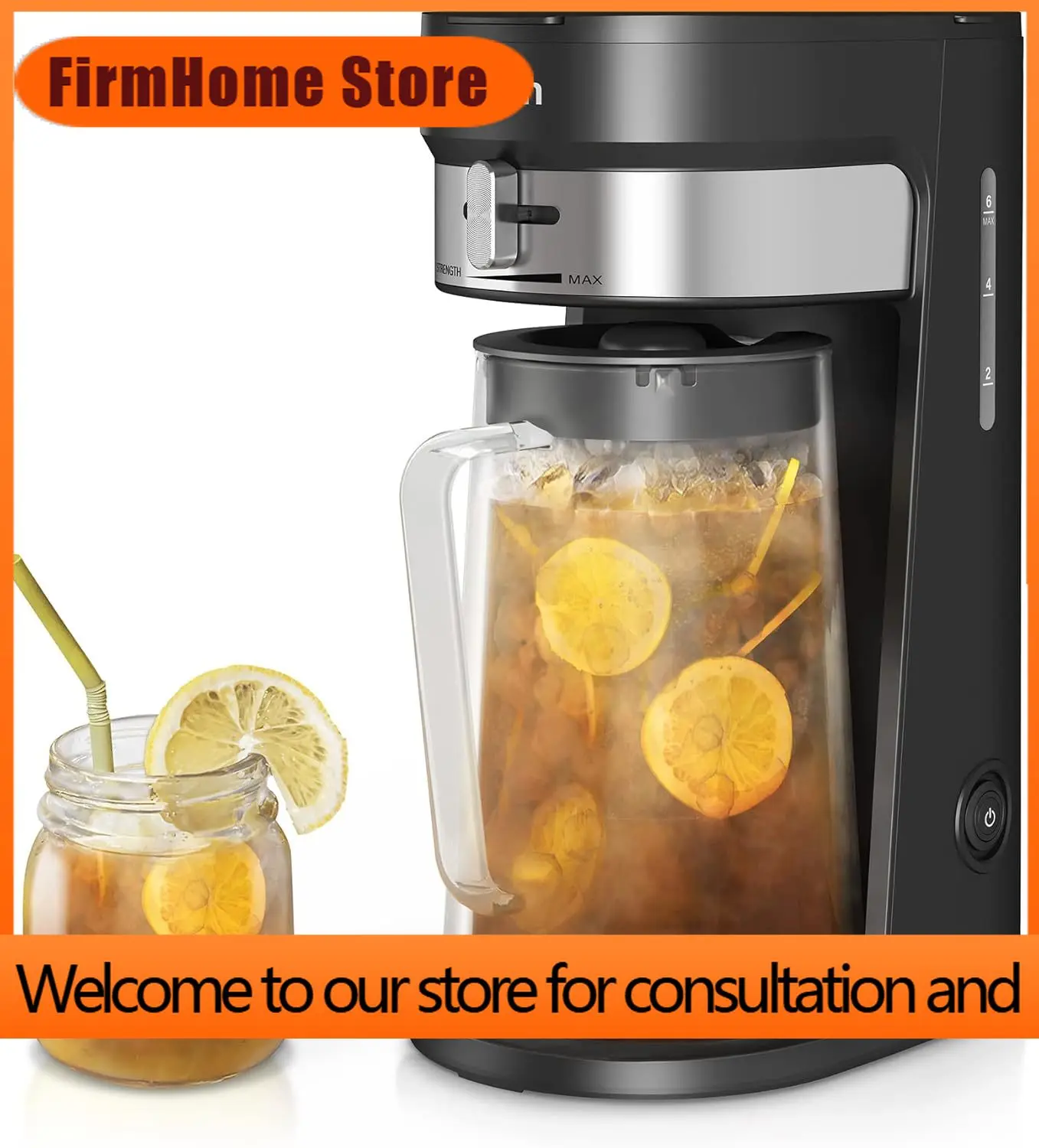 FirmHome StoreIced Tea And Coffee Maker With 3QT Pitcher, Strength Control, Reusable Filter For Iced Drinks