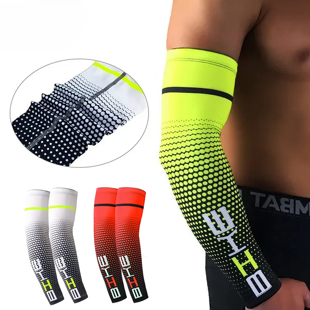 1 Pair UV Sun Protection Cuff Cover Protective Elastic Arm Sleeves Unisex Cycling Running Sports Sleeve Arm Cooling Sleeves  New