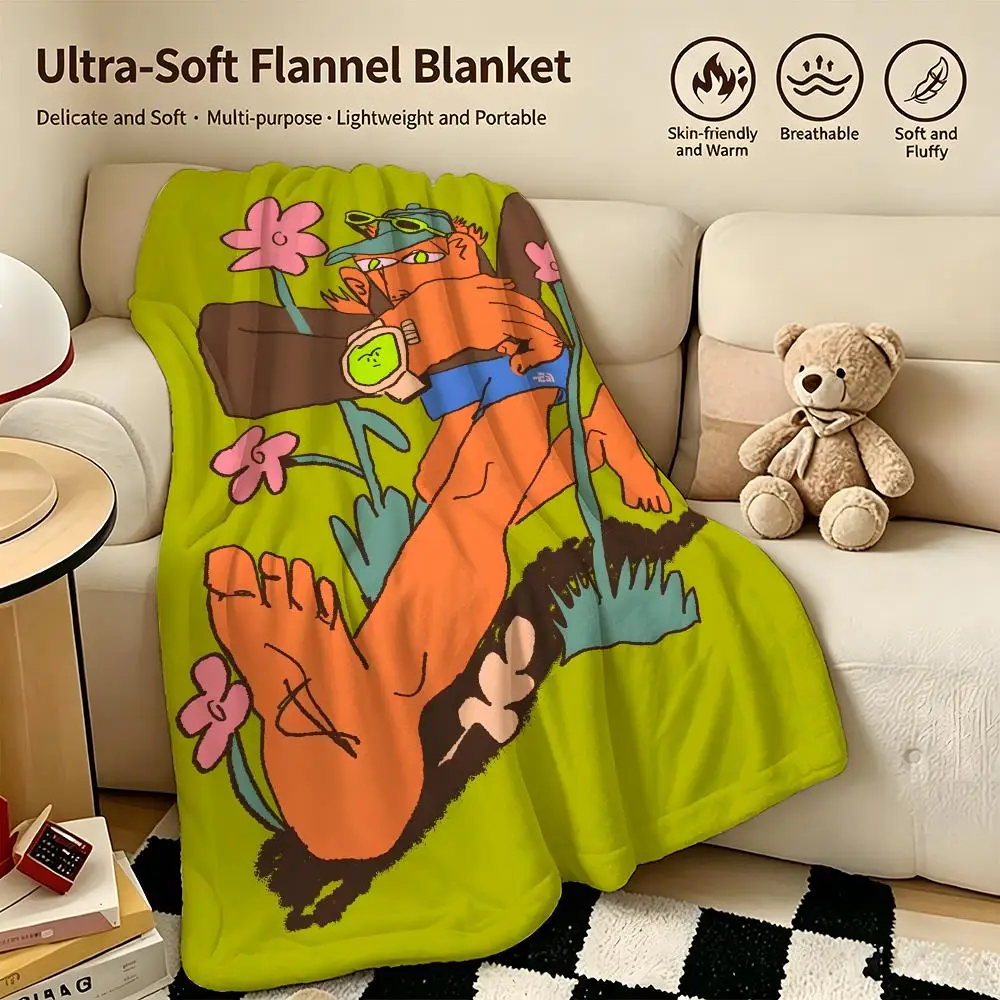 artist D-Darren Shaddick-k Throw Warm Soft Flannel Blanket, Multi-use for Sofa Bed Camping Travel Nap
