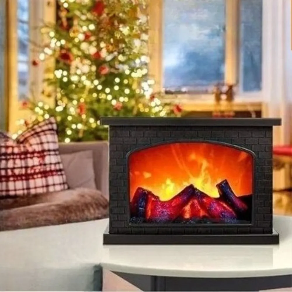 Christmas Fireplace Flame Light Charcoal Style LED Table Lights Lamp for Holiday Winter Gift Party Warm Home Decor Led Lights
