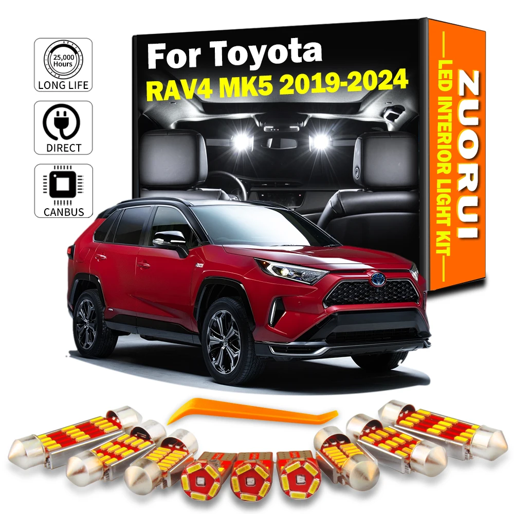 

10 шт., лампочка для Toyota RAV4 MK5 5 V 2019 2020 2021 2022 2023 2024