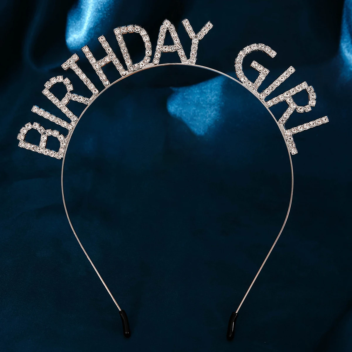 Faixa de cabelo/diadema com letras criativas "aniversário de menina", acessório completo de coroa de festa de aniversário com strass