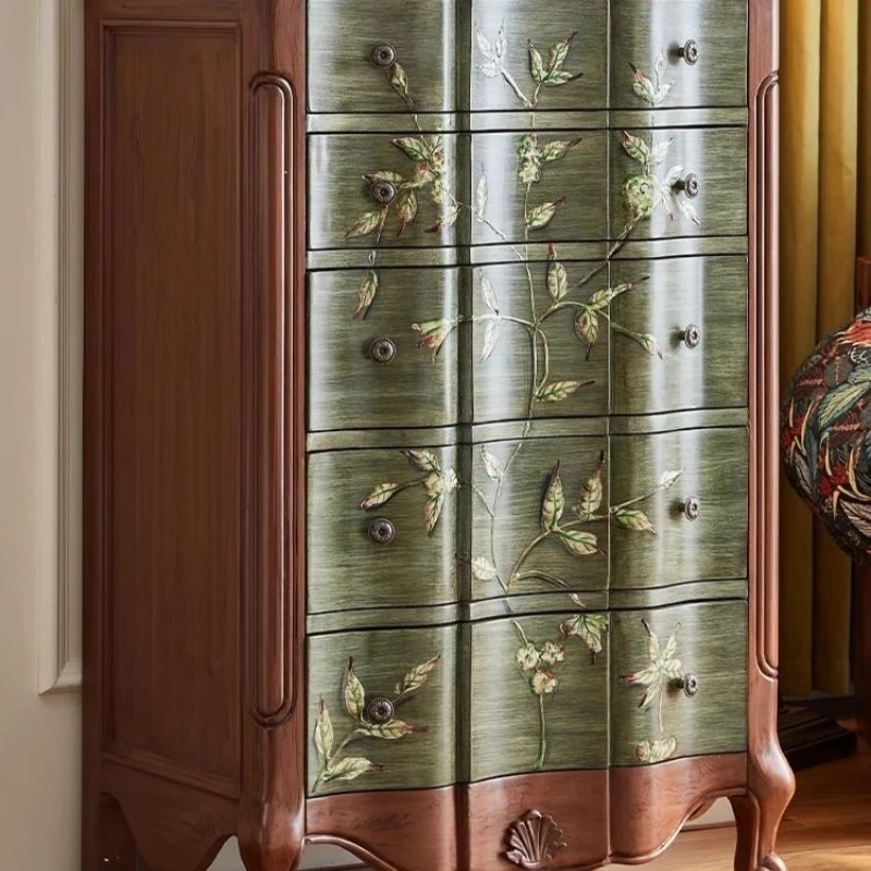 

living room decoration cabinet, storage cabinet, locker, porch cabinet, painted solid wood curved chest of drawers