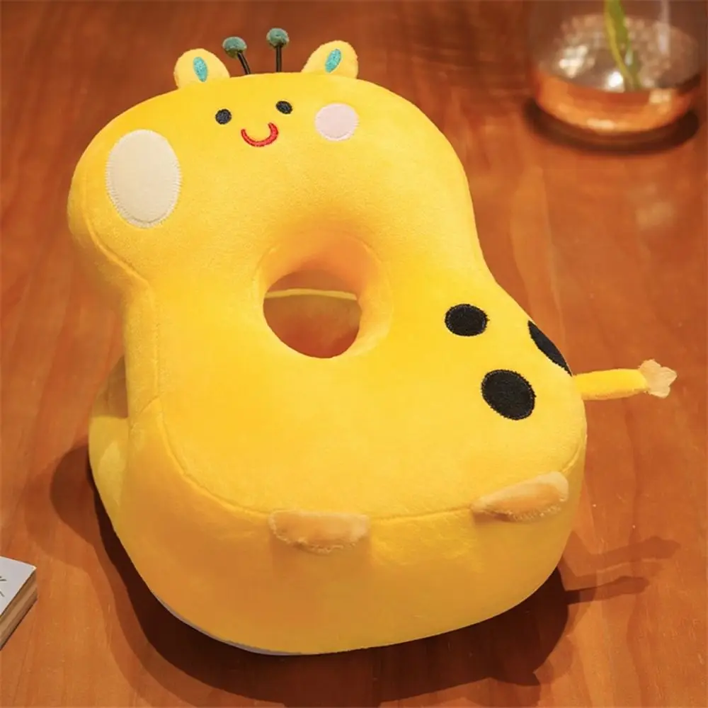 Almohada calentadora de manos de doble cara, almohada de felpa y seda helada, dinosaurio súper suave para siesta en la oficina, elefante, almohada para mantener el calor, juguete de peluche