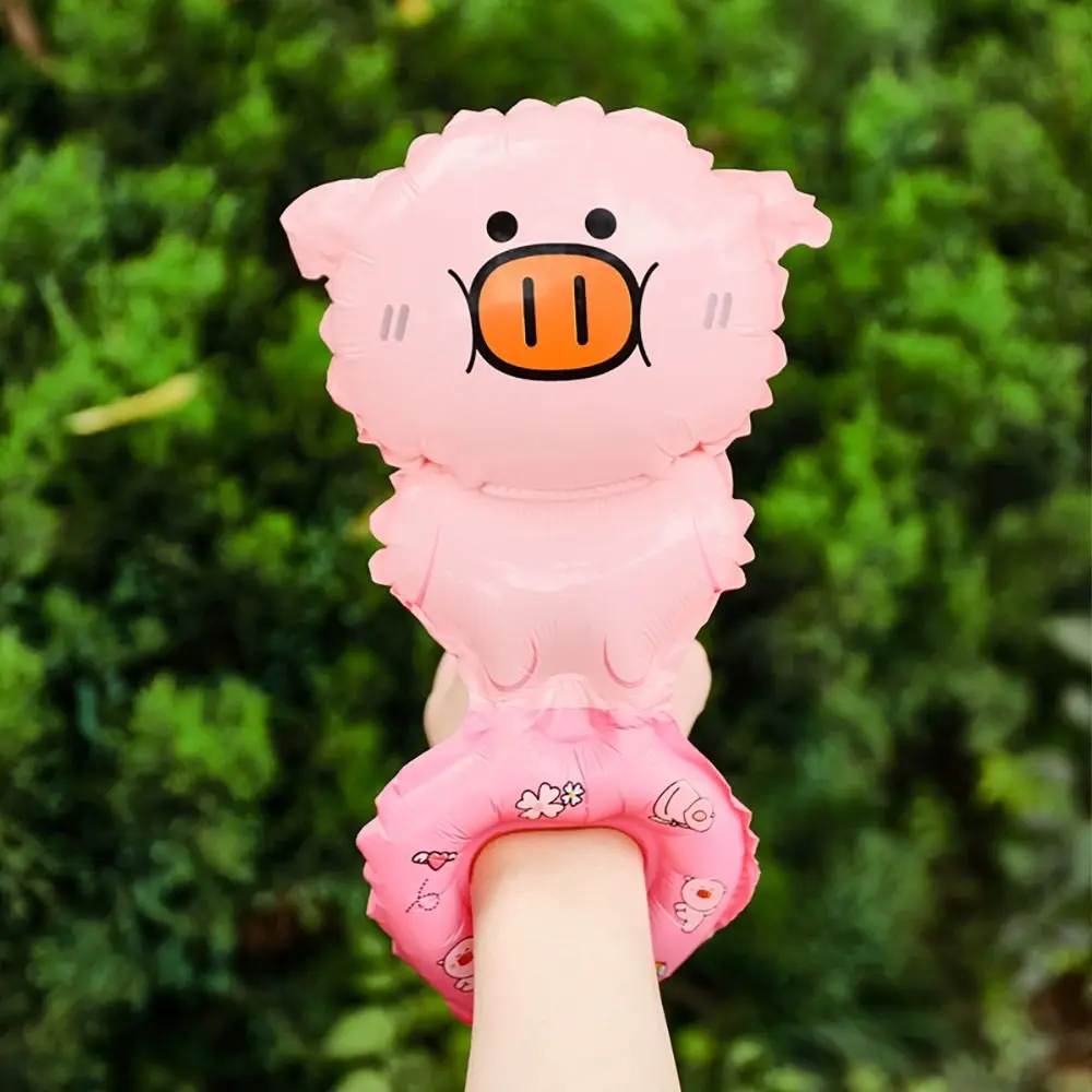 Leone Koala Animale del fumetto Palloncino a mano Maiale Anatra Gonfiabile a mano che indossa pecore Festa di palloncini creativi per dinosauri