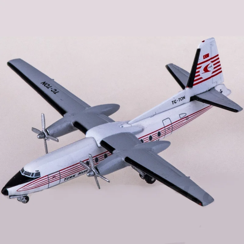 1/400 Scale AC411037 Turkish Airlines F-27 TC-TON Aeroplane Diecasts Aviation Metal Miniatures Airplane Model Toys For Boys Gift