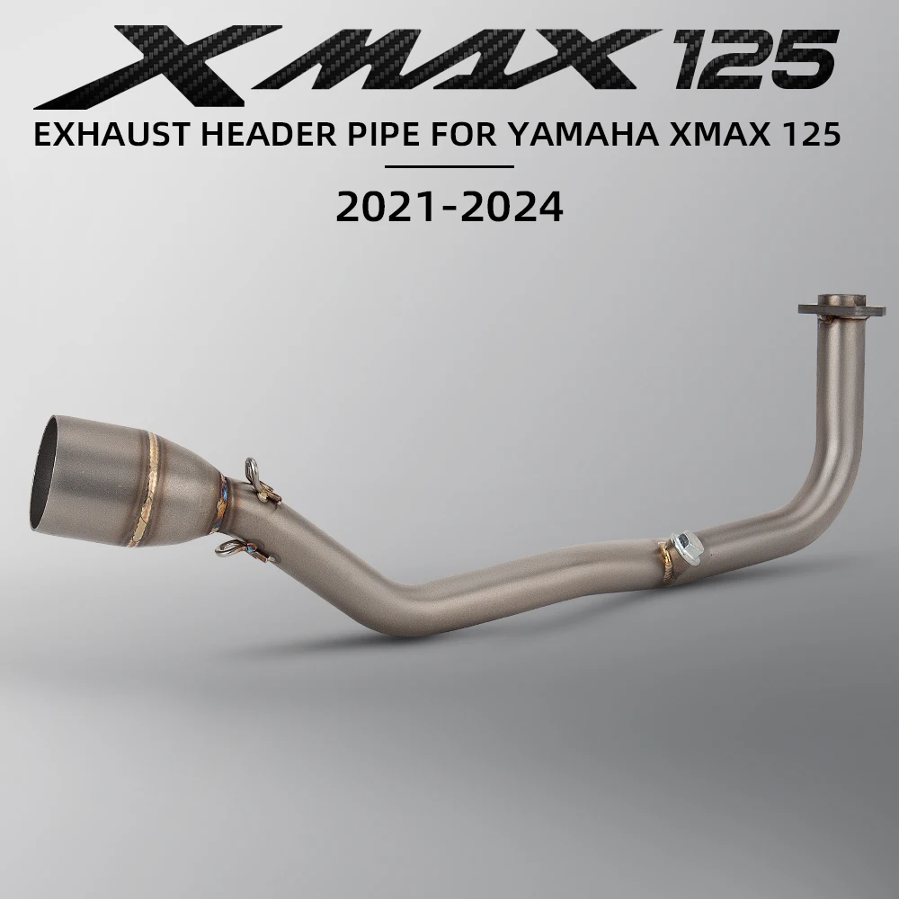 Slip On For YAMAHA Xmax125 XMAX 125 2021-2024 Slip on Motorcycle Exhaust Escape Moto Modified Header Front Tube Link Pipe 51mm