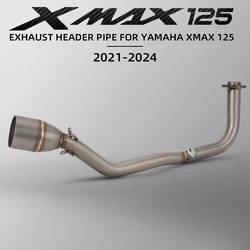 Slip On For YAMAHA Xmax125 XMAX 125 2021-2024 Slip on Motorcycle Exhaust Escape Moto Modified Header Front Tube Link Pipe 51mm