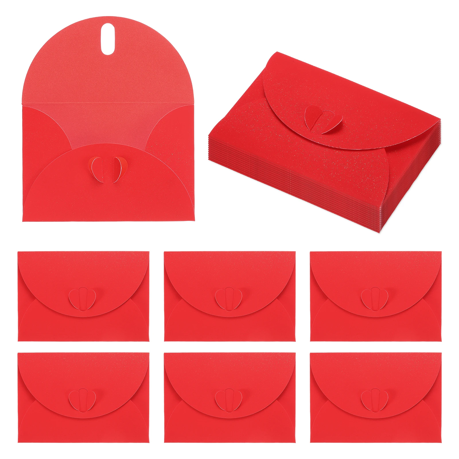 20Pcs Mini Card Envelopes 10.5x7.2cm Cute Gift Envelope Greeting Cards Holder with Heart Clasp for Birthday Wedding Party Favors