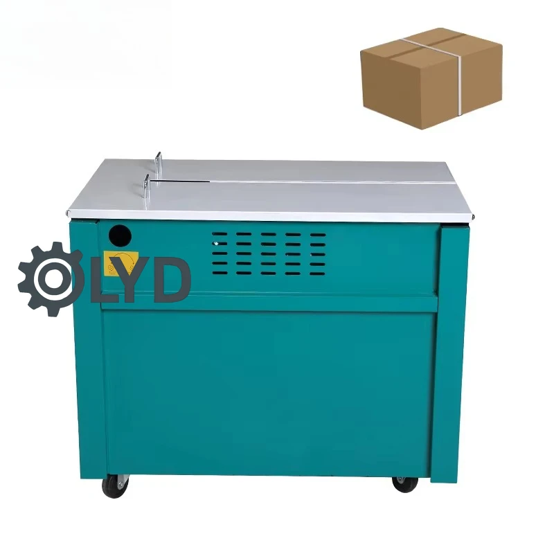 Workbench with Wheel for Business Packaging Strapping Tool Machine PP Closed Frame Baler Semi-automatic Single Motor Hig