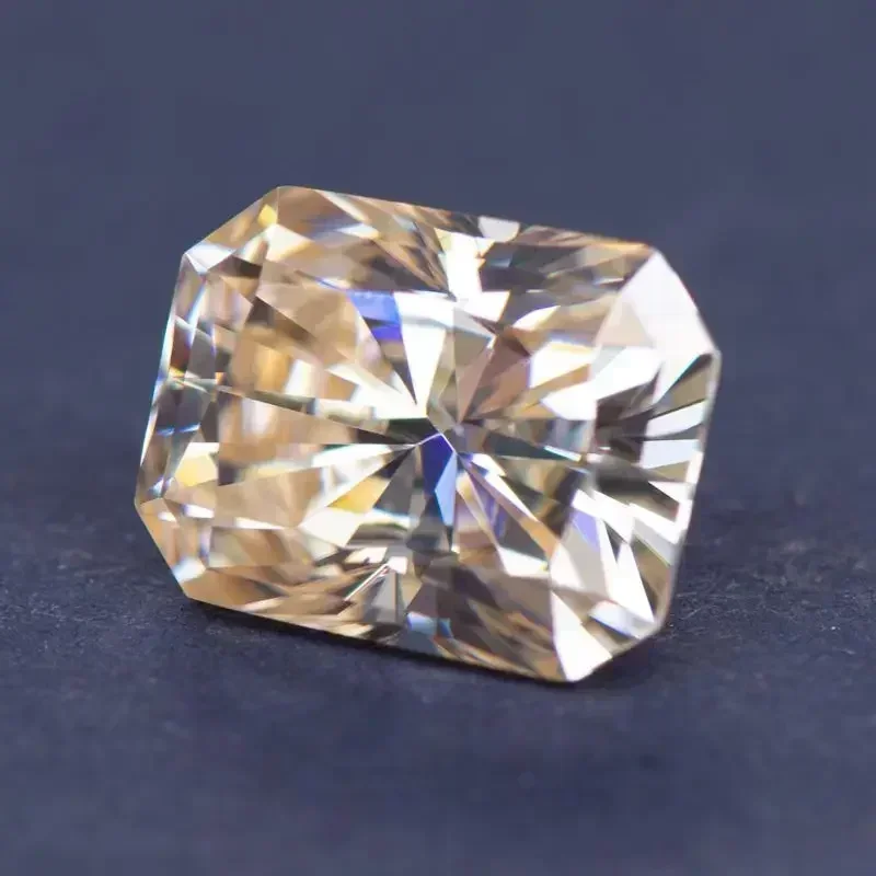 Moissanite corte radiante cor natural chá amarelo vvs1 com certificado gra para diy encantos contas jóias fazendo pulseira materiais