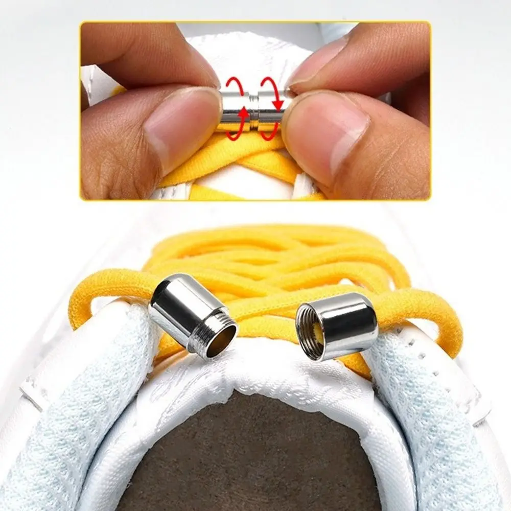 Semicircle No Tie Shoelaces Elastic Metal Lock Sneaker Shoestrings Adjustable One Size Fits All Shoe Rope Shoes Accessories