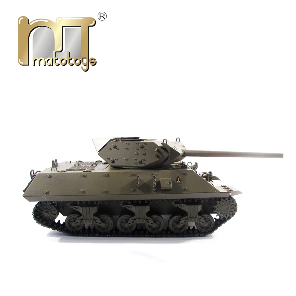 Mato 100% Metal RC Tank M10 Destroyer KIT Army Green Infrared Recoil Static Version Tank Model