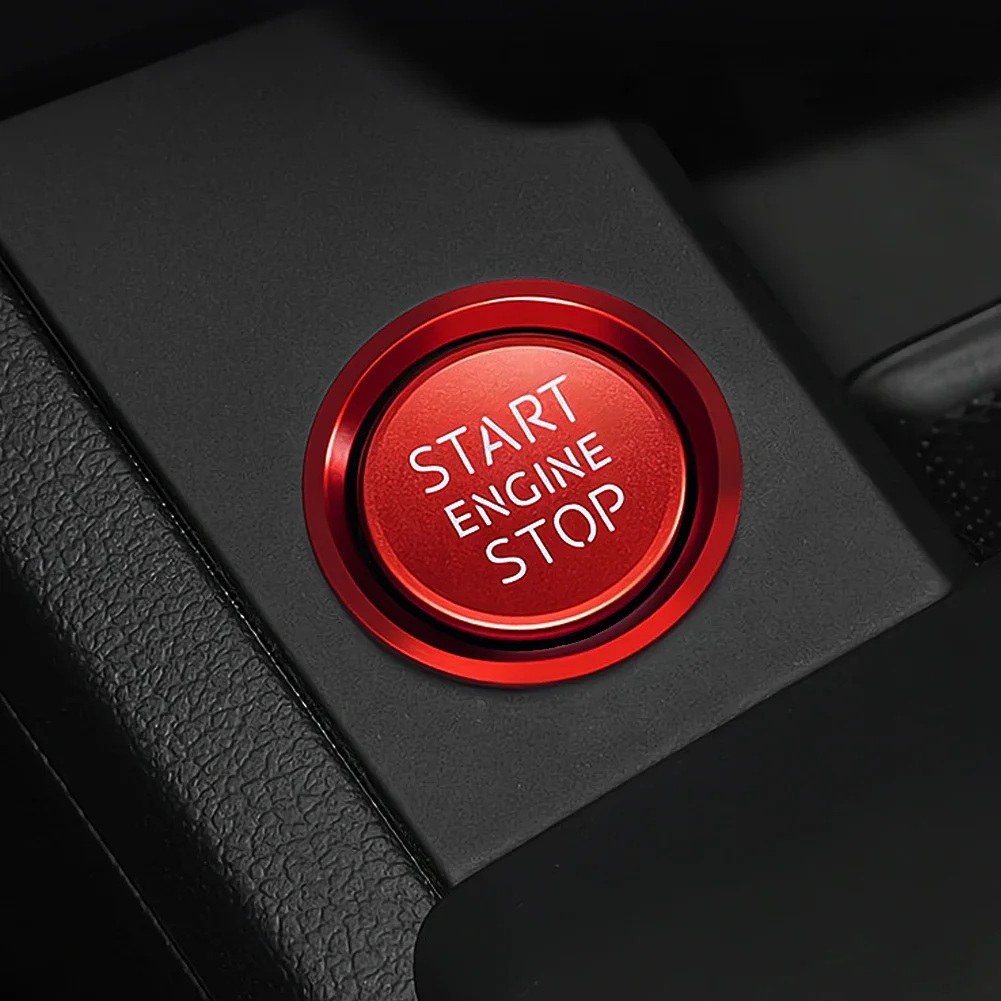 2 قطعة/المجموعة محرك السيارات بدء وقف زر حلقة غطاء ملصق لأودي A6 B8 A6L Q5 8R A4 C7 B9 A7 BT 2018 اكسسوارات السيارات #5