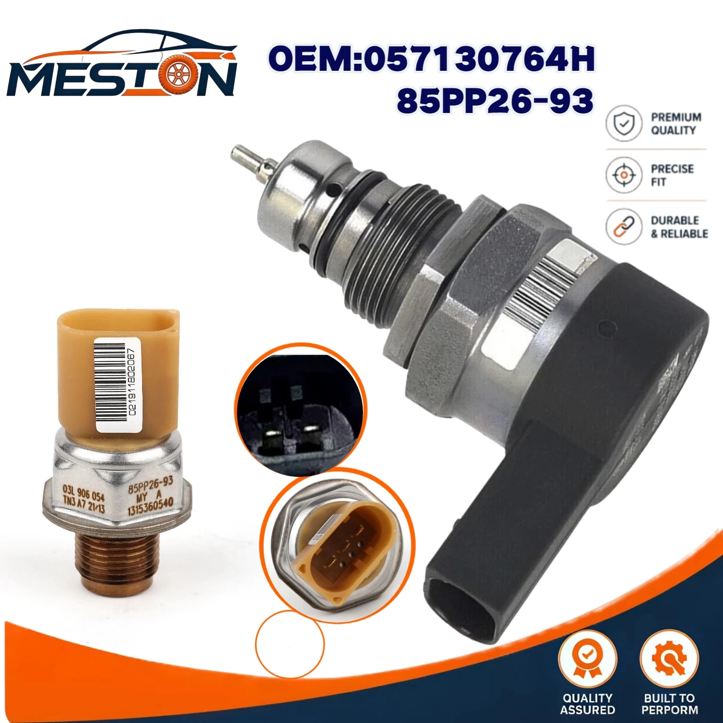 057130764H 0281002859 Fuel Pressure Regulator Sensor 85PP26-93 Fit for VW Audi T5 A3 A4 A5 A6 Q5 2.0 3.0 TDI