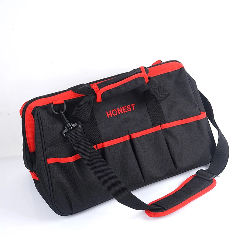 600D Oxford Large Tool Bag with 8 Inner 7 Outer Pockets, Tool Storage Organizer, Shoulder Strap & Handle for Home Use