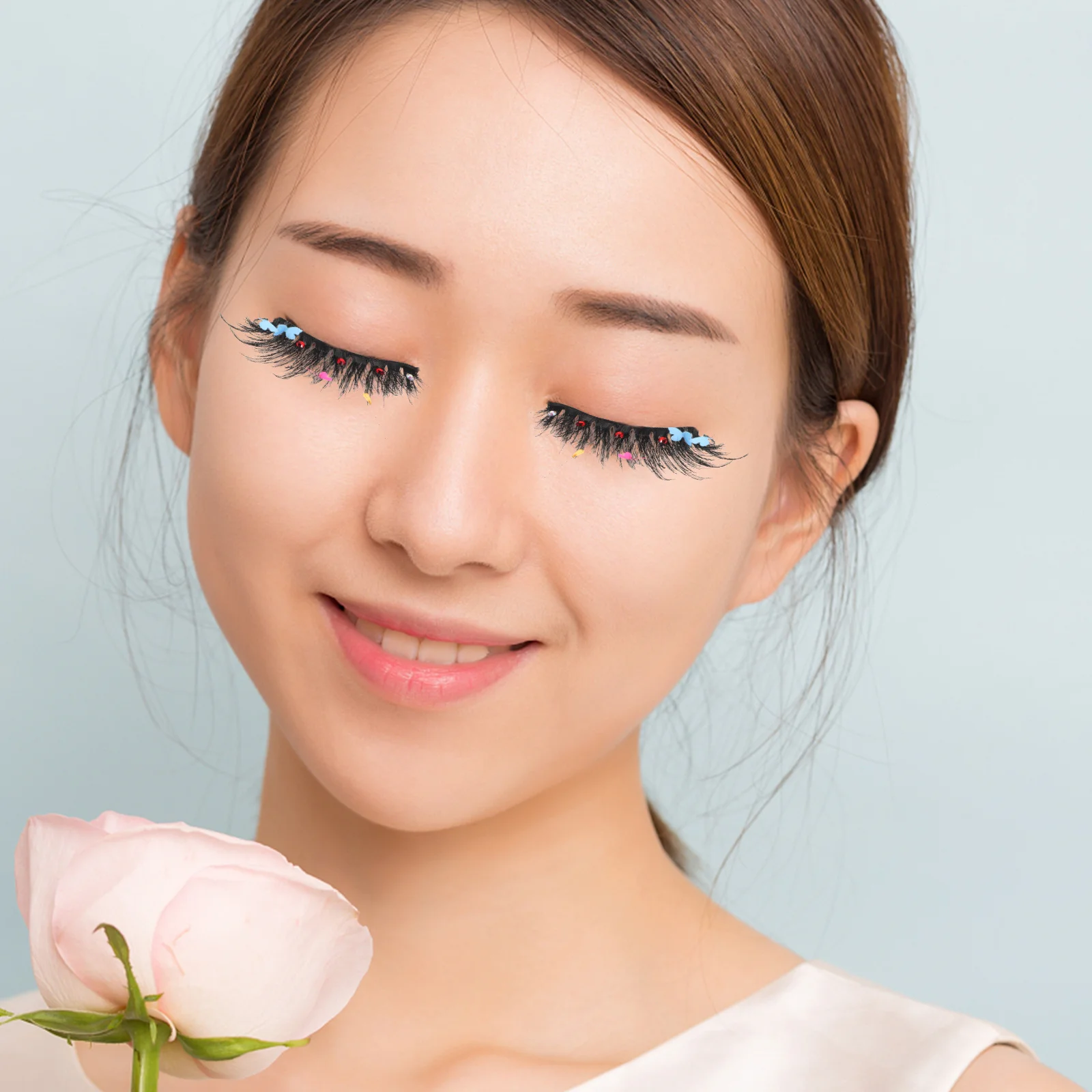 3 쌍 가짜 속눈썹 연장 편안한 경량 나비 가짜 속눈썹 여성을위한 개별 자연 메이크업 액세서리