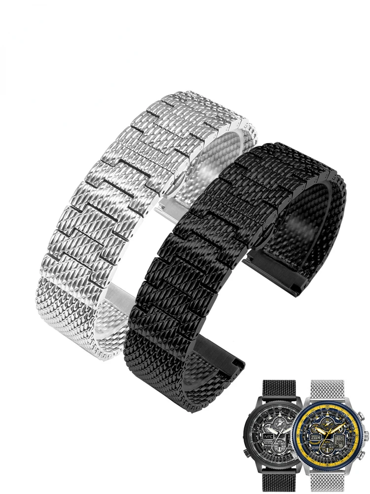 Stainless Steel Watch Strap for Citizen Air Eagle Mido Helmsman IWC Armani JY8030-83E JY8031-56 CB5848  22 23mm Milan Mesh Band