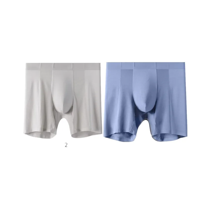 BOWEYLUN, nuevos pantalones antirozaduras sin costuras de Modal de los años 80, ropa interior deportiva de longitud extendida, antibacteriana y transpirable de Color sólido