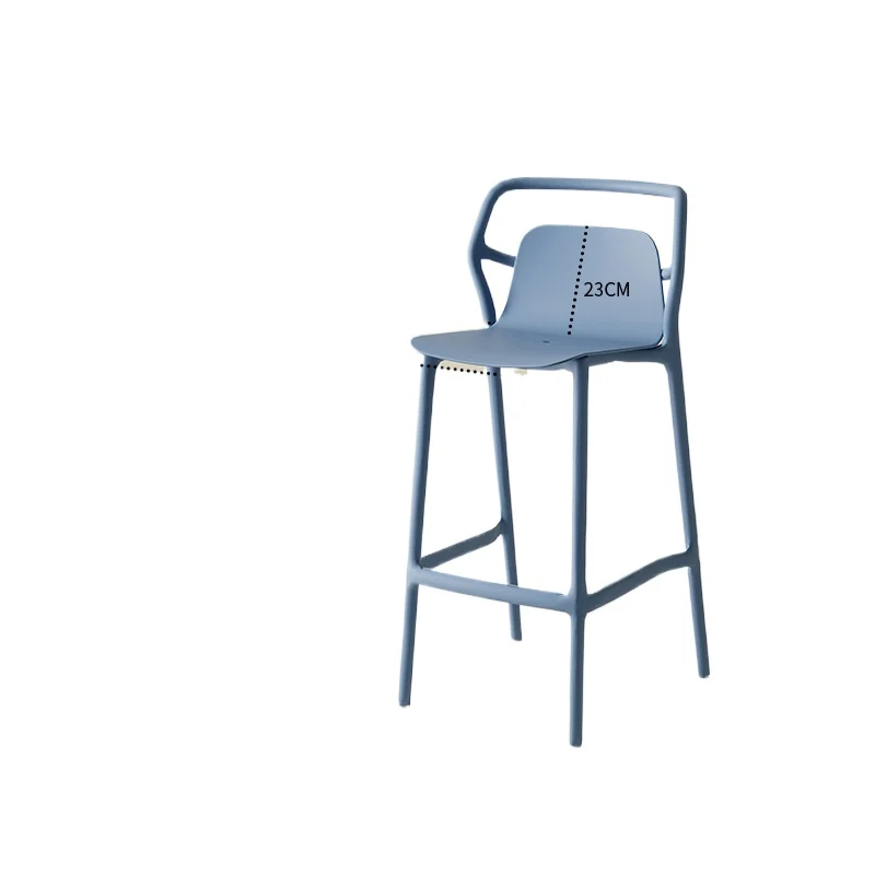 Designer Style Bar Stools Thickened Plastic Counter Height Chairs Dopamine Stackable Stools for Kitchen Island Reception Seating