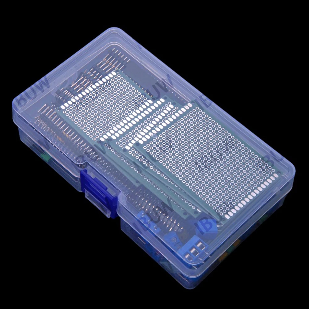 92PCS Double-sided PCB Boards, Prototype Double-sided Painted Circuit Boards Single-row Female Terminal Kit & Single-row Pin 7x9