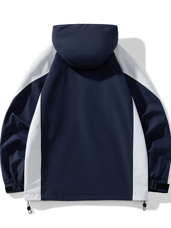 

Men's Outdoor Jaet Hooded Splice Loose Spor Spring Autumn Polyester Fiber Windproof Zipper Closure Casual Top