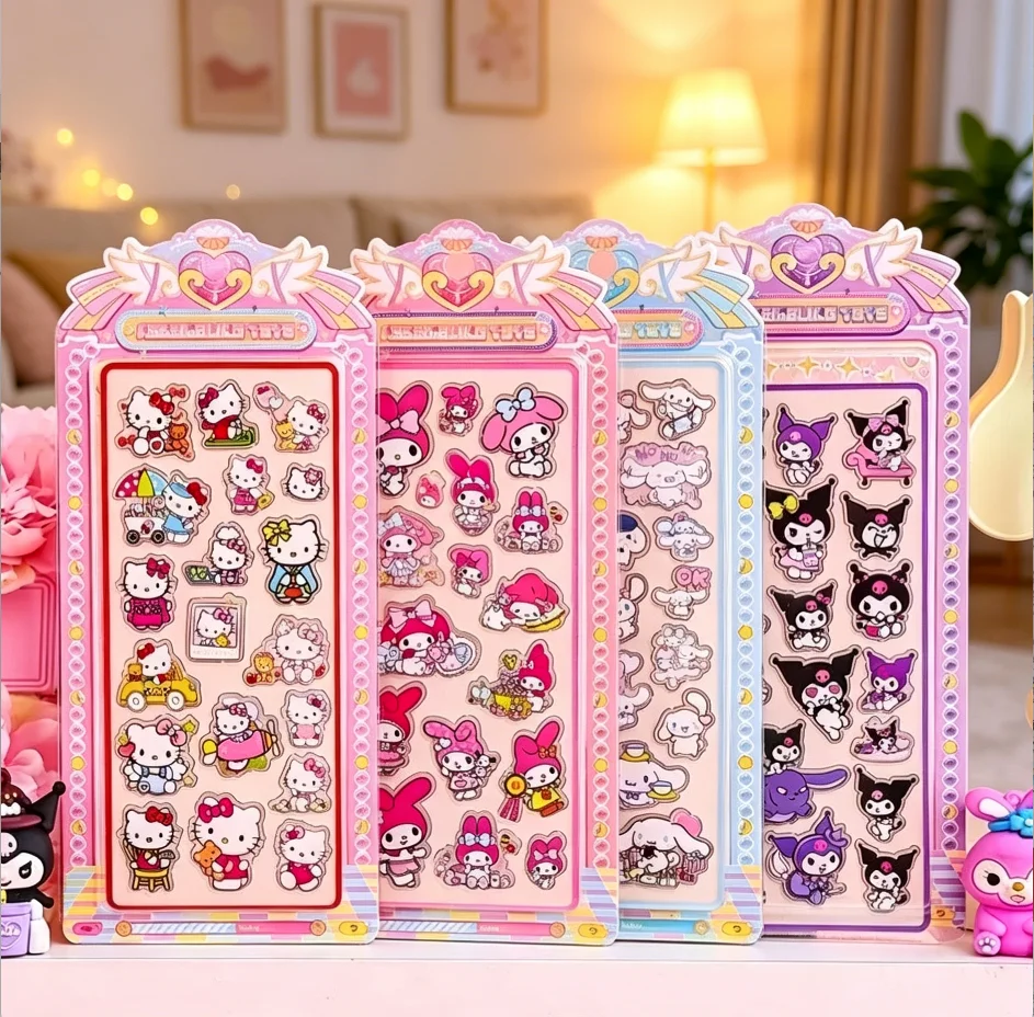 

Милые 3D-наклейки Sanrio Hello Kitty для скрапбукинга, мультяшные стикеры для девочек, для дневников, чехлов для телефонов, ноутбуков, багажа, DIY-декора