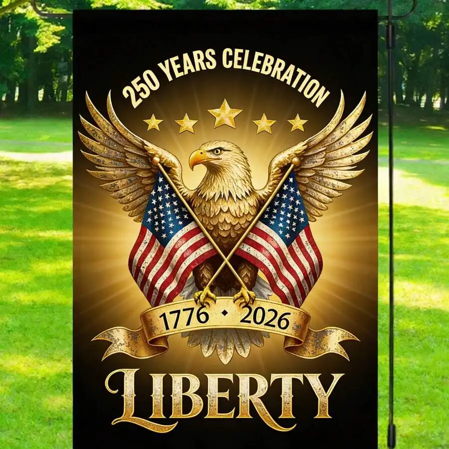 

1776-2026 USA 250th Anniversary Garden Flag Commemorative Double-Sided Printed Outdoor Flag Spring Revival, 30 X 45cm