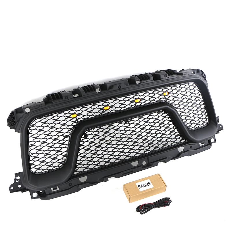 2019-2023 Auto Parts Other Exterior Accessories Front Grille Black Honeycomb Style With Light Fits for RAM 2500