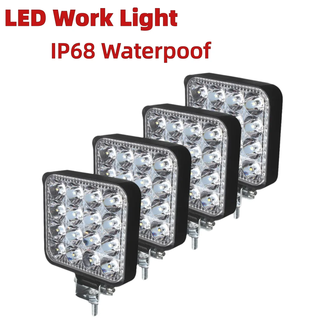 

New Car Led light bar 48w Led bar 16barra Square Spotlight Off road LED work light 12V 24V 27W For Car Truck 4X4 4WD Car SUV ATV