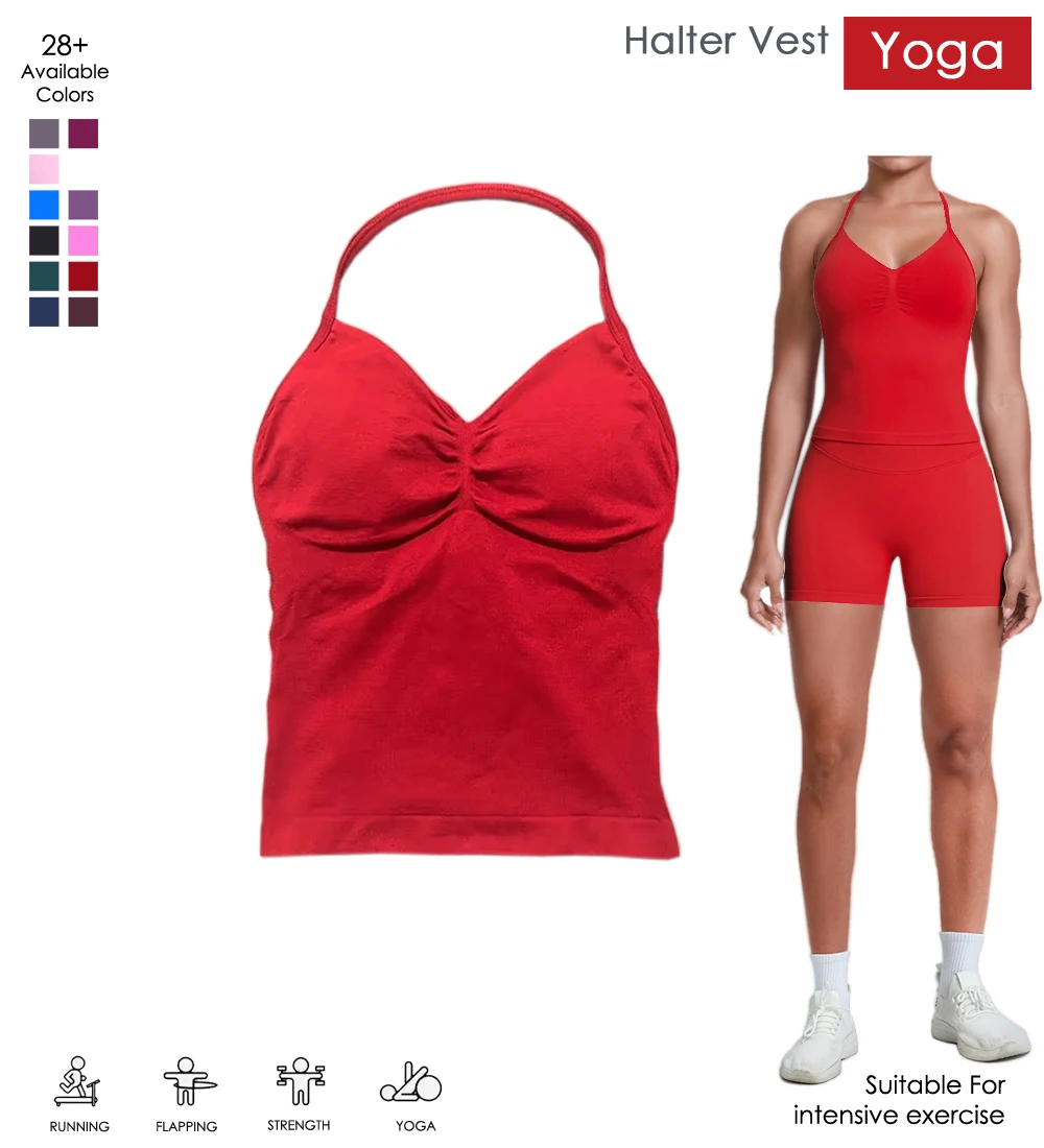 

Longline Strappy Top Impact Sports Yoga Vest Women's Fitness Tank Top Gym Beautiful Open Back Bra Running Workout Halter