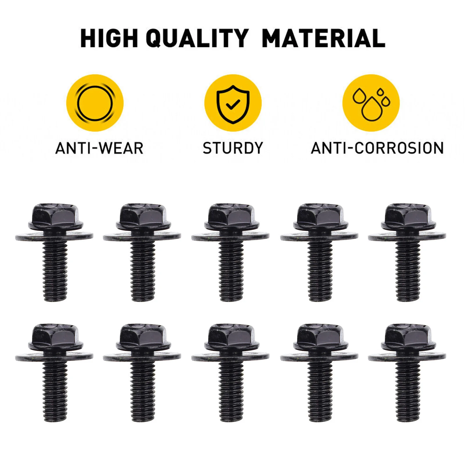 10x For Range Rover 2002-2012 Freelander 2 LR2 Engine Undertray M6 Bolts Screws Splash Shield Guard Bumper Fender Liner Clips