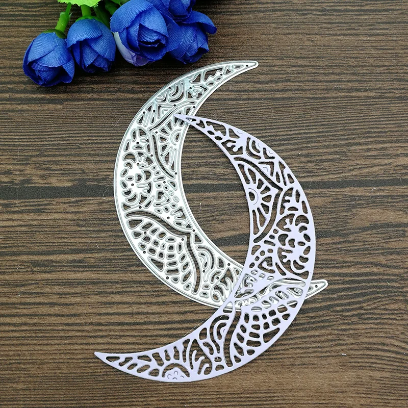 Moon lace out background Metal Die Cutting Dies Stencil Scrapbooking Photo Album Card Paper Embossing Craft DIY