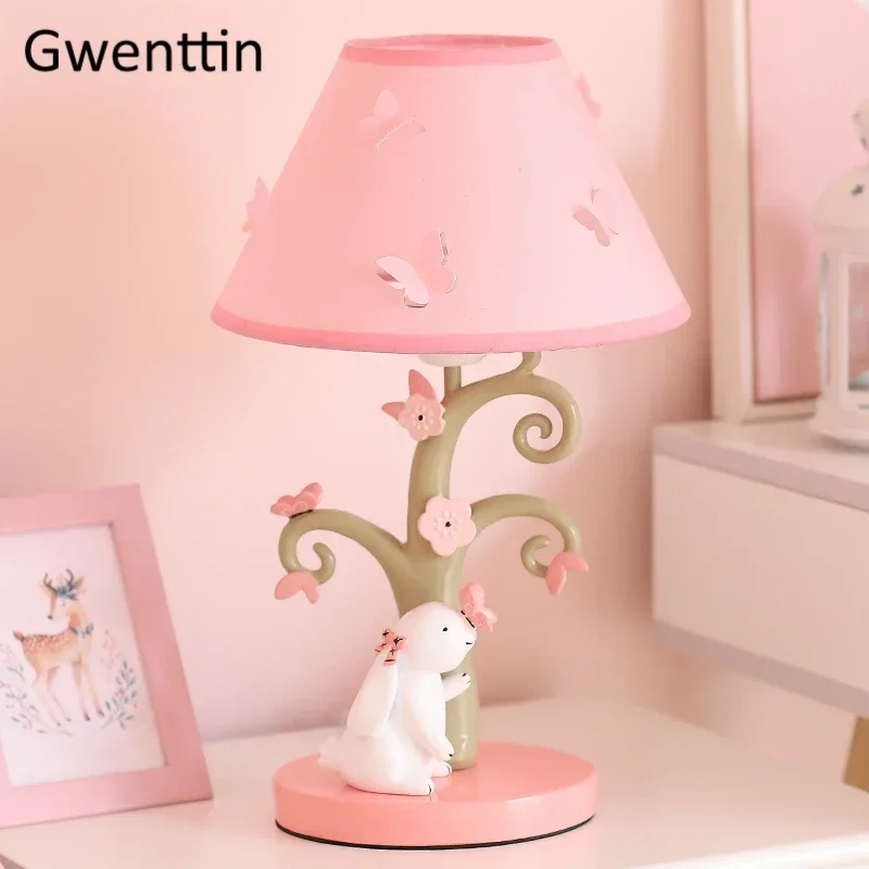 Cartoon Rabbit Table Lamps Modern Led Standing Desk Lighting Fixtures for Children Kids Girl Bedroom Bedside Lights Home Decor