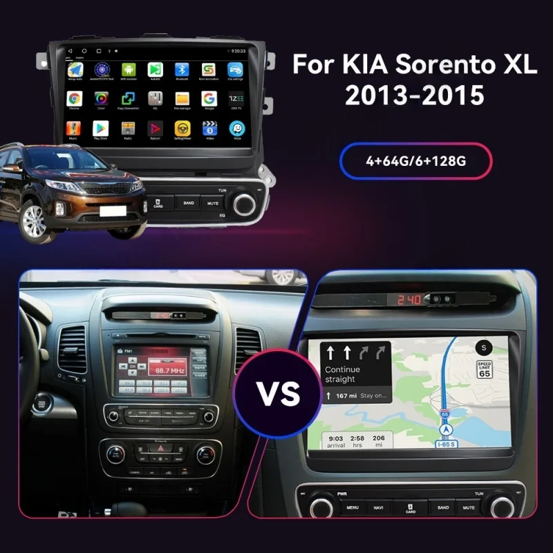 The Car GPS Navigation All-in-one DVD Stereo Multimedia Player Is Suitable for The 9-inch Models of Kia Sorento 13-15
