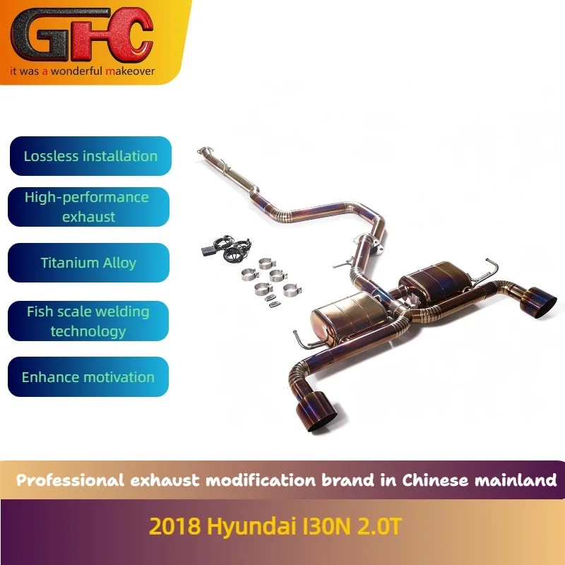 Applicable to the 2018 Hyundai I30N 2.0T Stainless Steel Mid Rear Catback High-performance Exhaust System with Mufflers