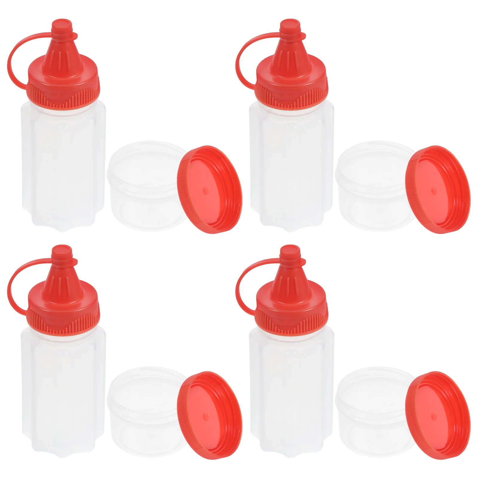 

1 set Mini Mustard Bottles Condiment Kitchen Squeeze Jam Ketchup Portion Control Cups Honey Sauce Dressing Travel Containers