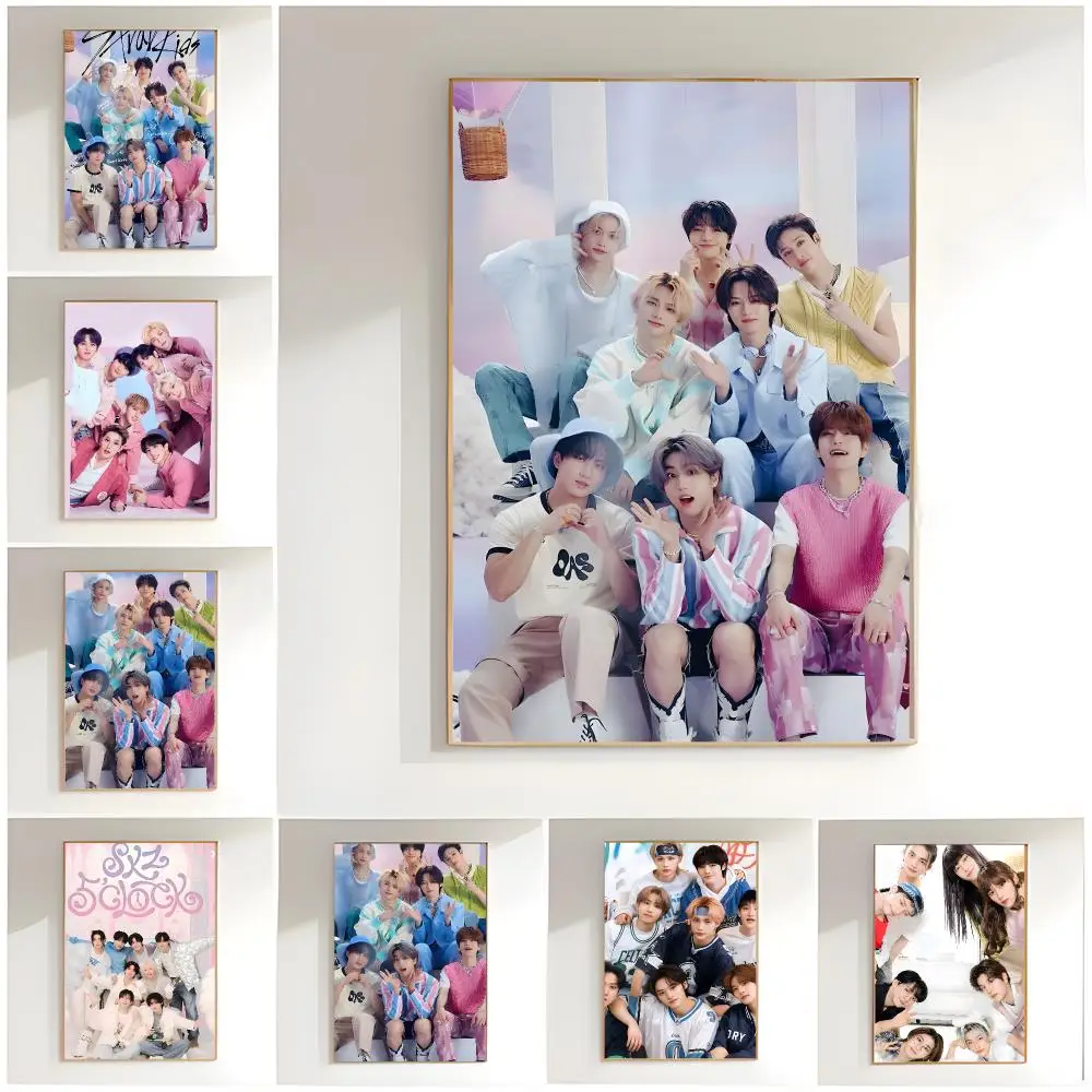 kpop group s-stray kids Poster Classic Wall Art  Home Decor  Peel and Stick Unframed