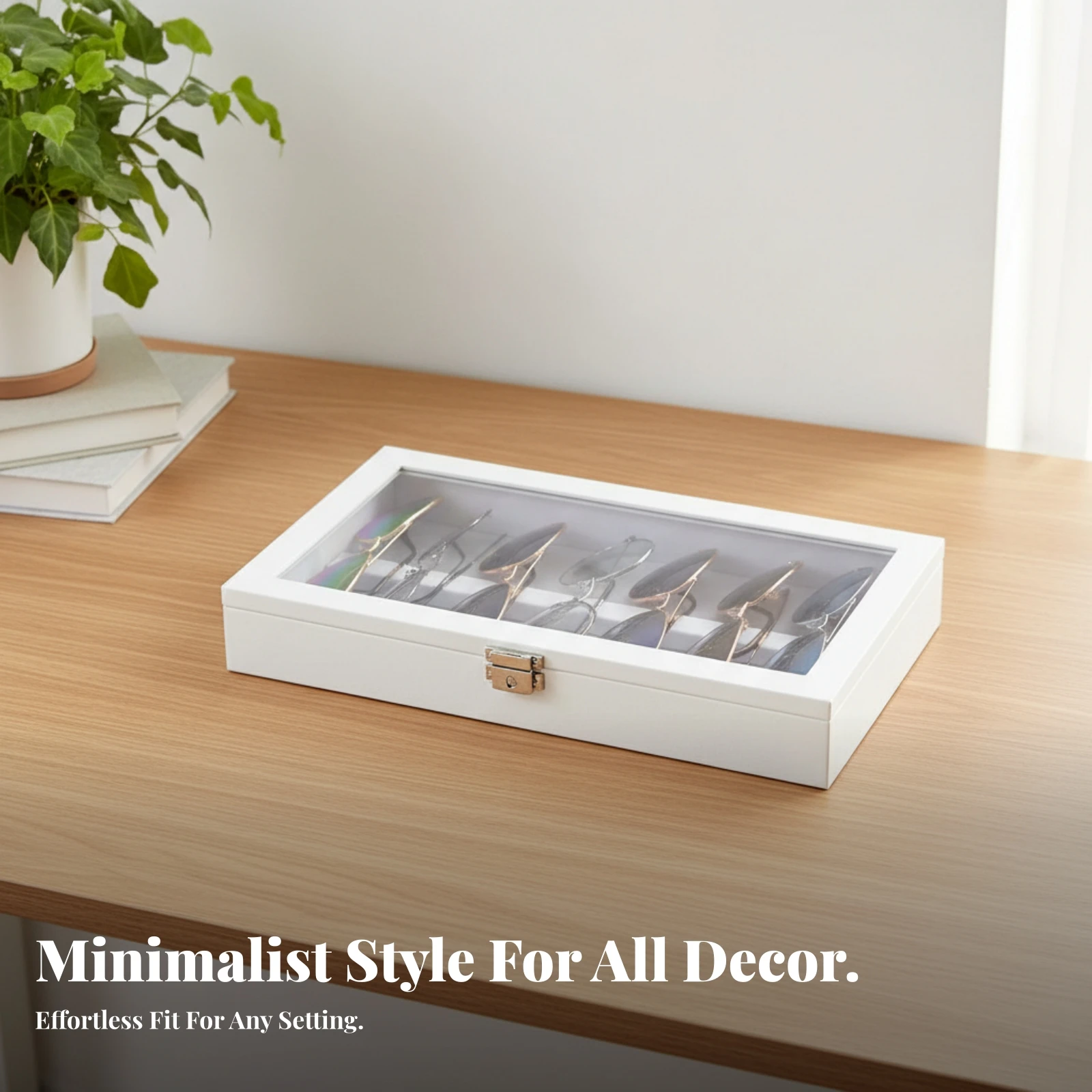 Compartmented Eyeglasses Box Multiple Pairs Eyeglasses Storage Box Sunglasses Storage Case Easy to Clean Sunglass Organizer
