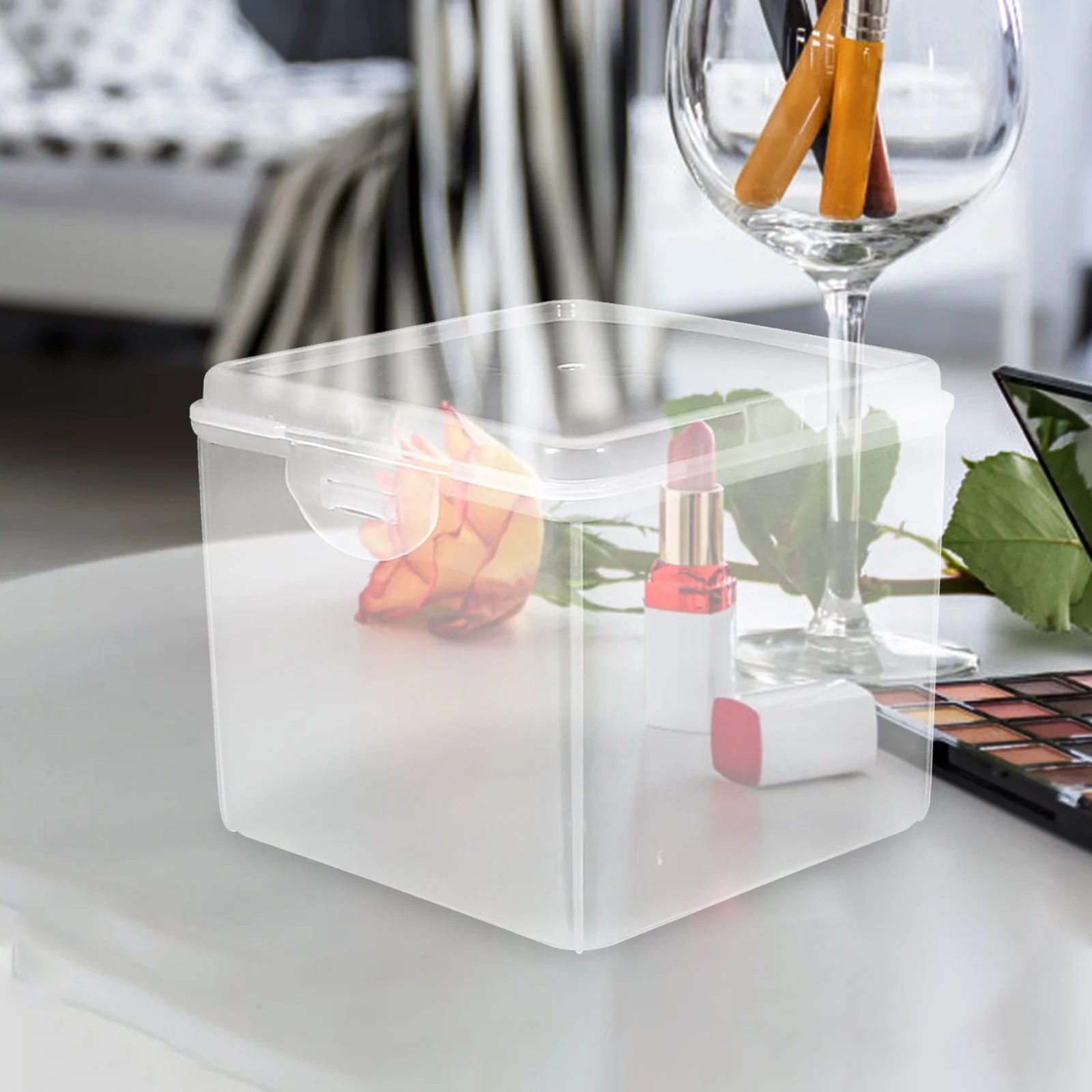 

3Pcs Clear Craft Paper Organizer Box Transparent Scrapbook Storage Case for Stickers Cards Home Office Organization Solution