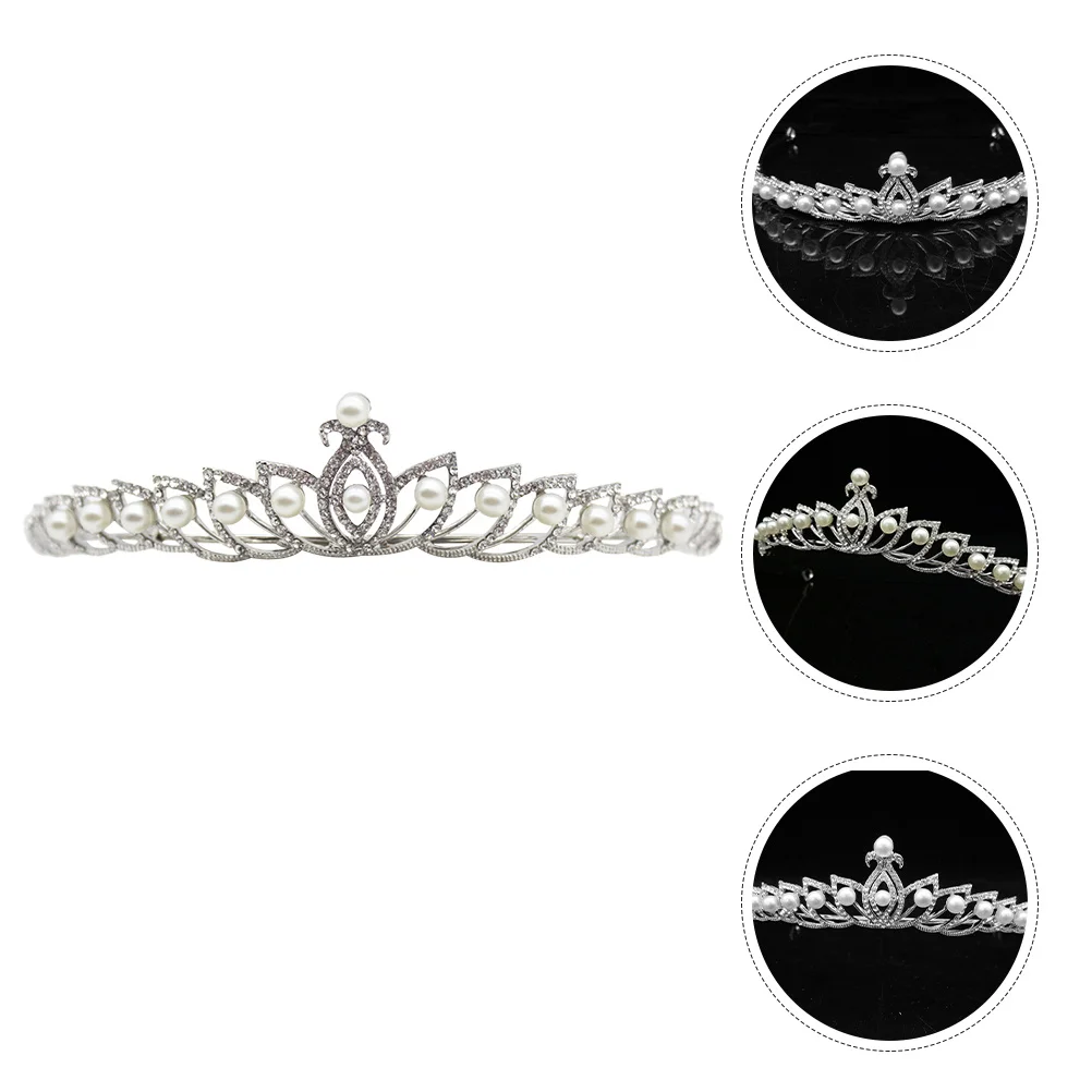 

Свадебная корона с жемчугом и стразами, классическая свадебная повязка на голову, аксессуары для волос для невесты, вечерние, банкетные, жемчужные короны, короны для женщин