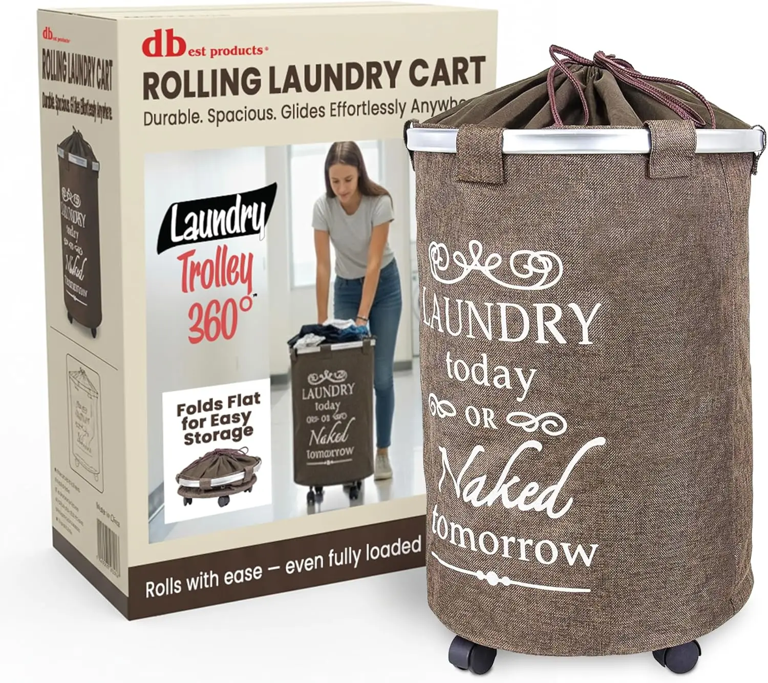 

Multi Function Laundry Cart 360 Rolling Folding Clothes Hamper Organizer