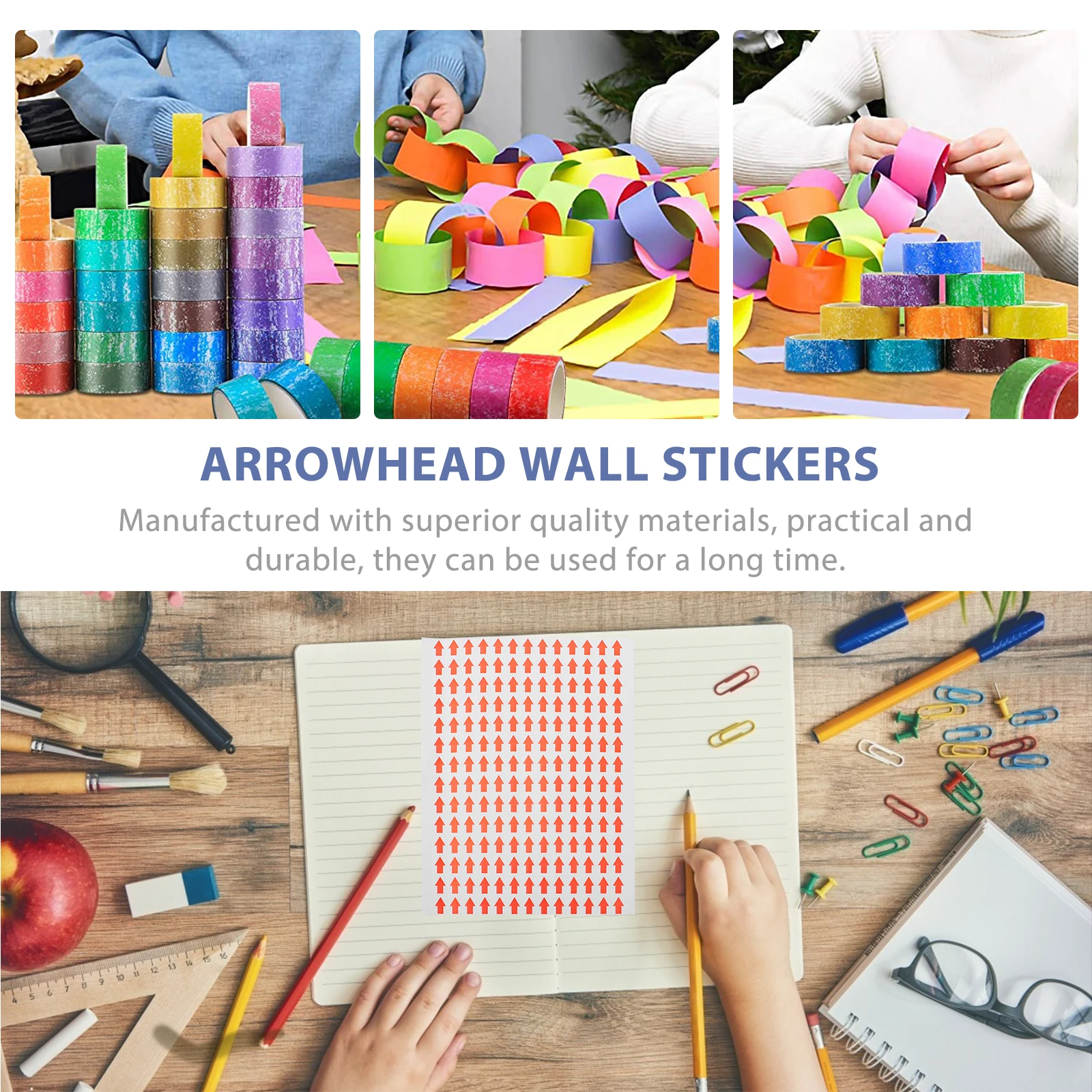 

1000 Pcs Stickers Easy Upward Labels Peel Stick Direction Signs Warning Labels Arrowhead Gym Office School Stickers