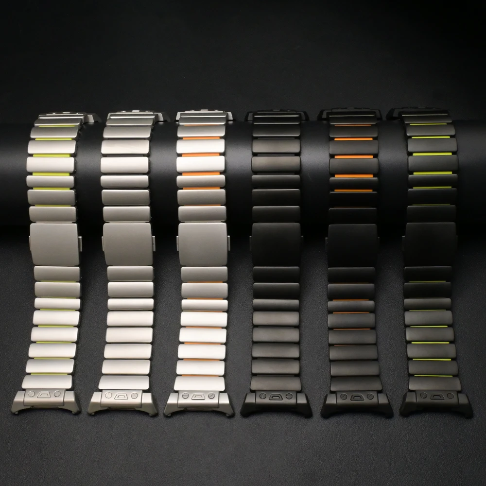 سوار فولاذي فاخر من الفولاذ المقاوم للصدأ لساعة سامسونج جالاكسي الترا 2025 حزام معصم مطاطي لساعة جالاكسي الترا 2024 47 مللي متر ملحقات #6